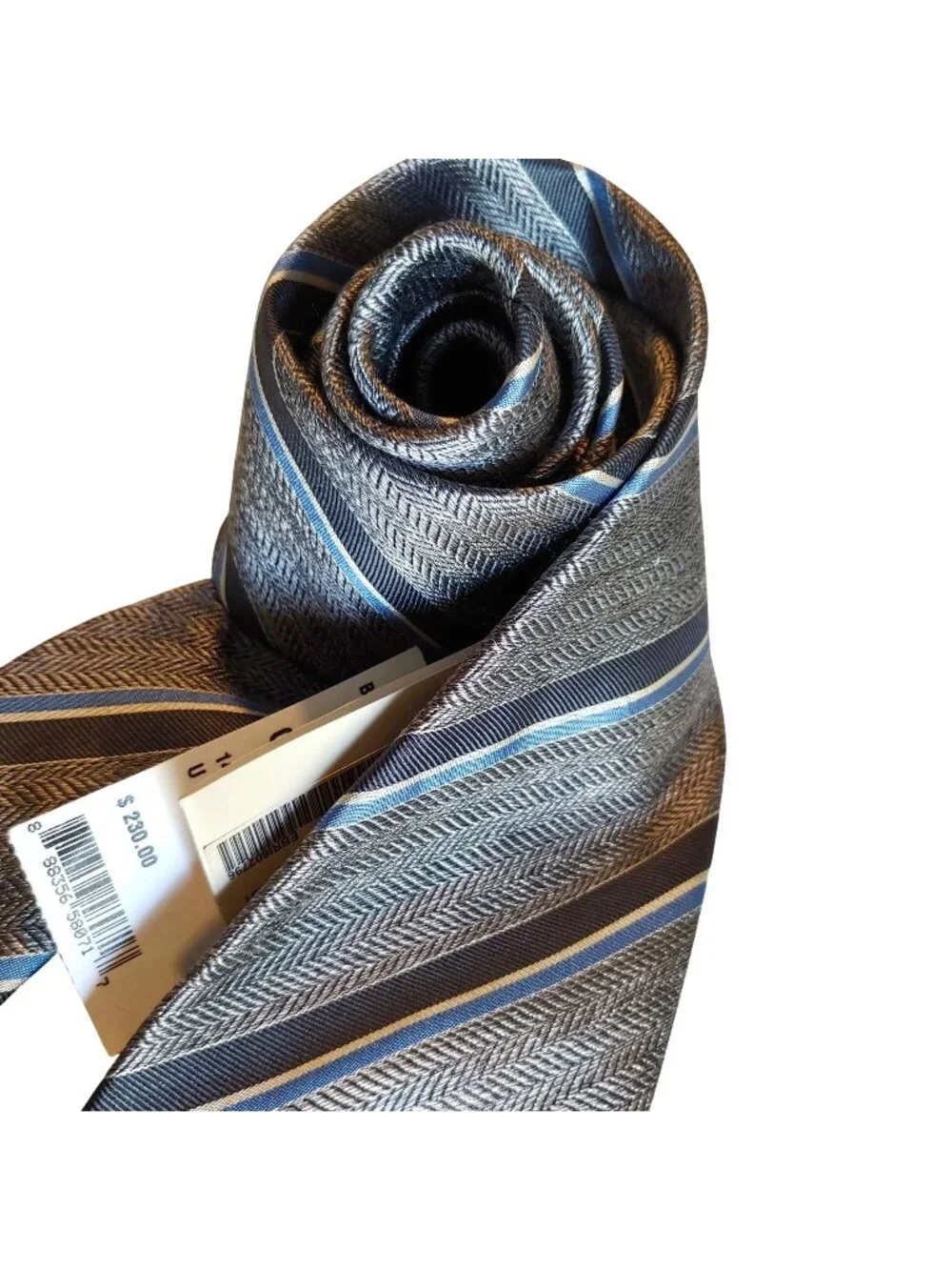 Brioni Handmade Silk Tie Stripe Herringbone Italy Luxury Old Money CEO Executive